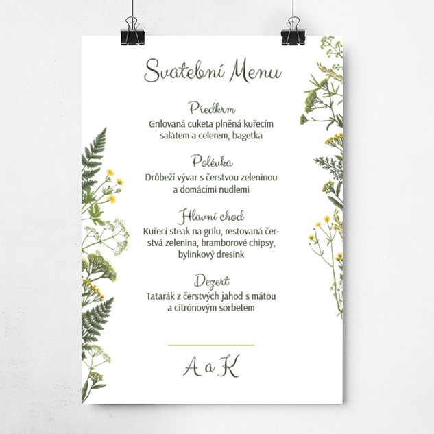 Velké menu - plakát (A3, A2 nebo A1)